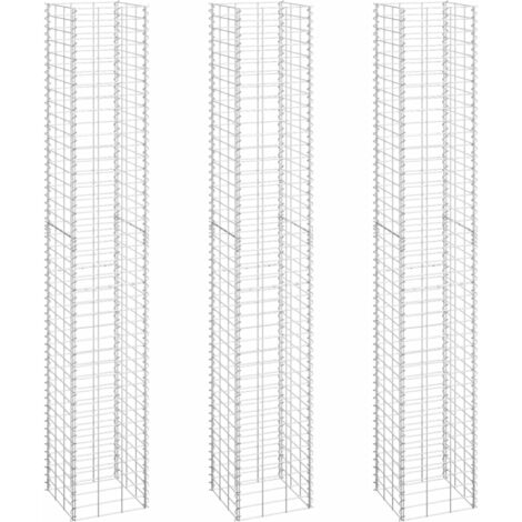 Gabionen-Hochbeete 3 Stk. 30x30x200 cm Eisen vidaXL (1/6)
