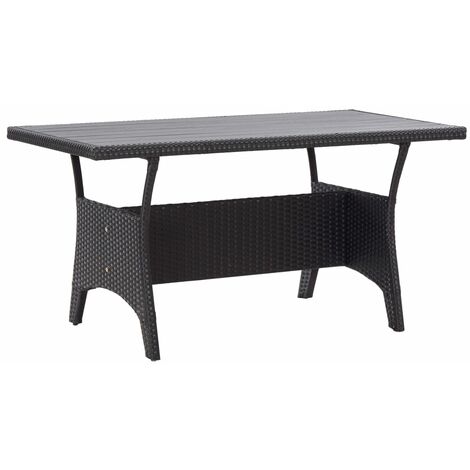 vidaXL Gartentisch Schwarz 120x70x66 cm Poly Rattan