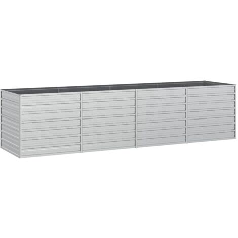 Hochbeet 320x80x77 cm Galvanisiertes Stahl Silber