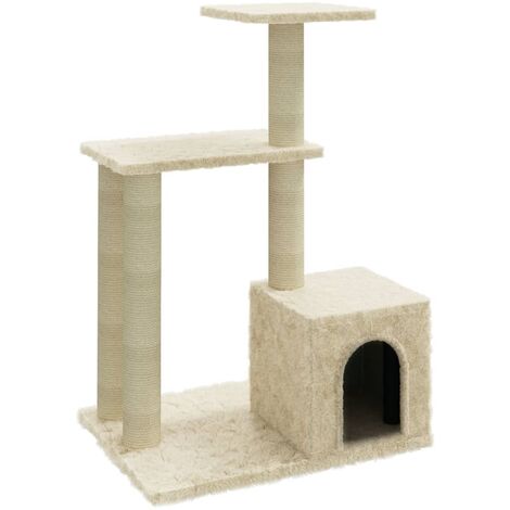 Kratzbaum mit Sisal-Kratzsäulen Creme 71 cm vidaXL