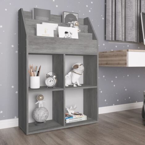 Kinder-Bücherregal Betongrau 71x30x114 cm Spanplatte vidaXL (1/5)