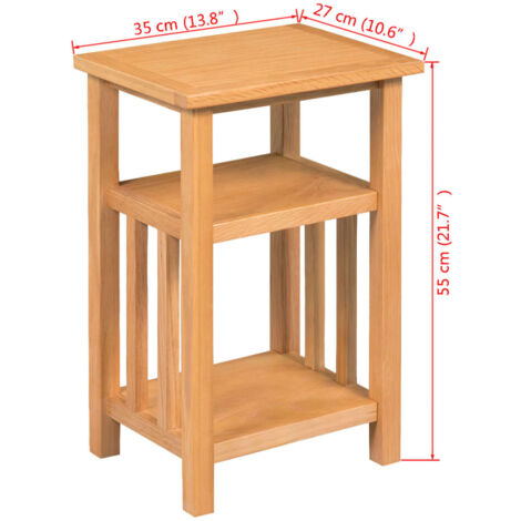 Beistelltisch mit Zeitungsablage 27x35x55 cm Massivholz Eiche vidaXL