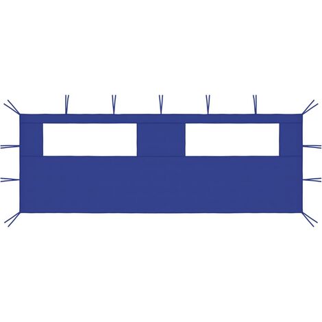 vidaXL Pavillon-Seitenwand mit Fenstern 6x2 m Blau