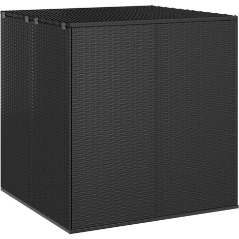 vidaXL Garten-Kissenbox PE Rattan 100x97,5x104 cm Schwarz