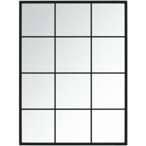 Wandspiegel Schwarz 80x60 cm Metall vidaXL