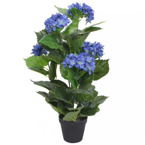 vidaXL Artificial Hydrangea Plant with Pot 60 cm Blue