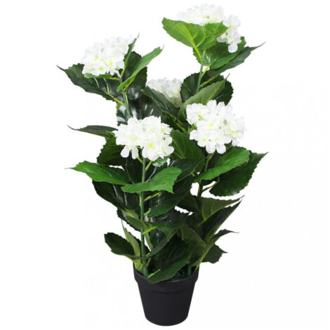 vidaXL Artificial Hydrangea Plant with Pot 60 cm White