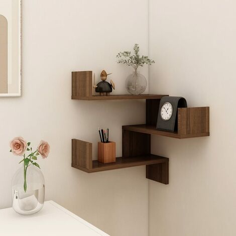 Wand-Eckregal Braun Eichen-Optik 40x40x50 cm Holzwerkstoff vidaXL
