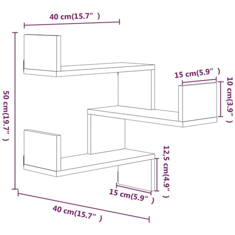 Wand-Eckregal Braun Eichen-Optik 40x40x50 cm Holzwerkstoff vidaXL