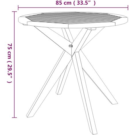Gartentisch 85x85x75 cm Massivholz Akazie vidaXL
