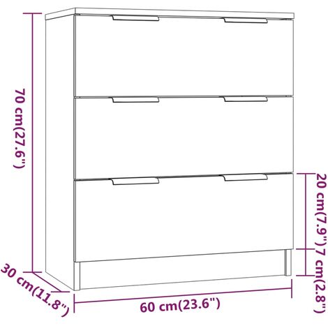 3-tlg. Sideboard-Set Schwarz Holzwerkstoff vidaXL