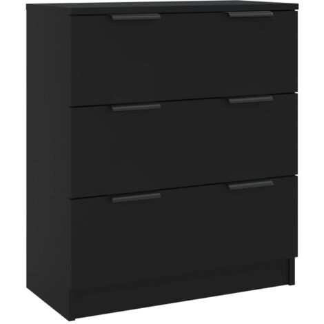 3-tlg. Sideboard-Set Schwarz Holzwerkstoff vidaXL