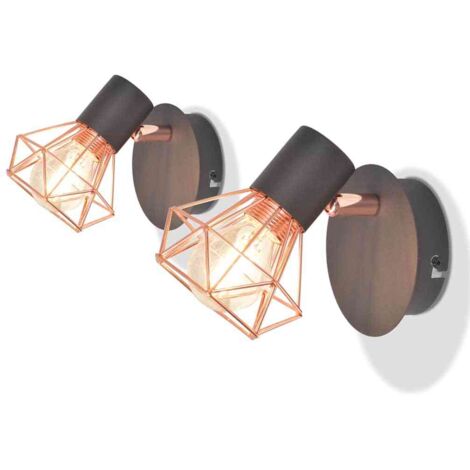 Wandleuchten 2 Stk. mit 2 LED-Glühlampen 8 W vidaXL