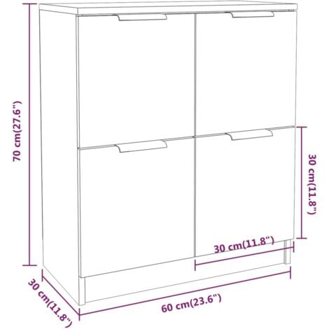 Sideboard Hochglanz-Weiß 60x30x70 cm Holzwerkstoff vidaXL