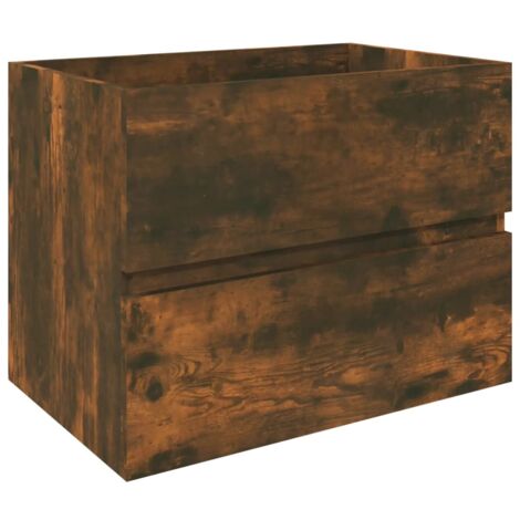 Waschbeckenunterschrank Rauchiger Eiche 60x38,5x45 cm Holzwerkstoff