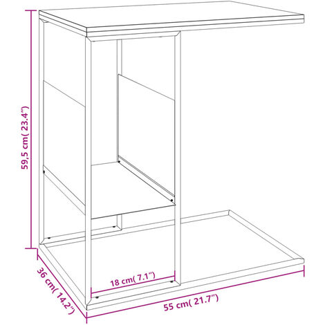Beistelltisch Weiß 55x36x59,5 cm Holzwerkstoff vidaXL