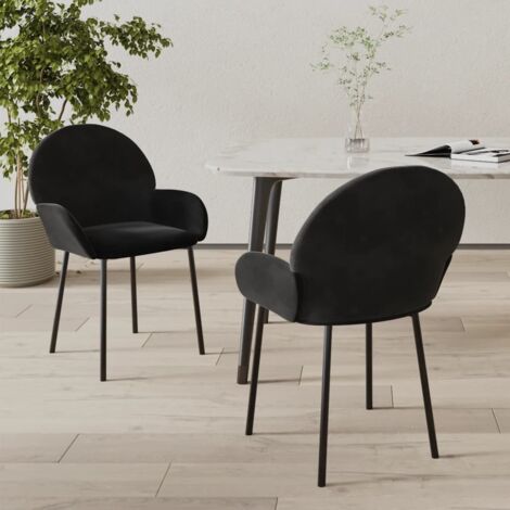vidaXL Esszimmerstühle 2 Stk. Schwarz Samt (1/5)