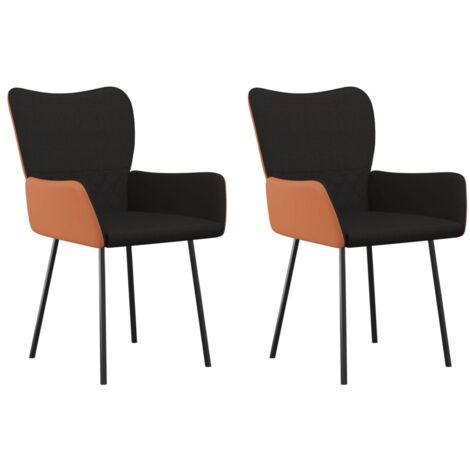 Esszimmerstühle 2 Stk. Schwarz Stoff und Kunstleder vidaXL (1/5)