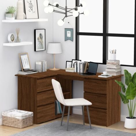 Eckschreibtisch Braun Eichen-Optik 145x100x76 cm Holzwerkstoff vidaXL