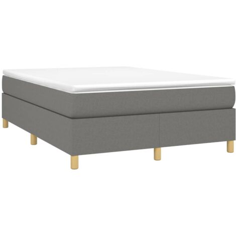 Boxspringbettgestell Dunkelgrau 140x200 cm Stoff vidaXL