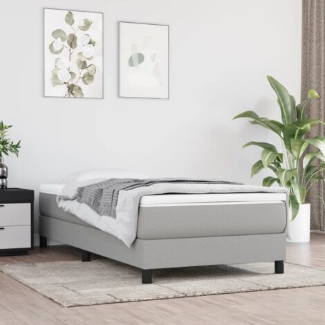Boxspringbettgestell Hellgrau 90x200 cm Stoff vidaXL