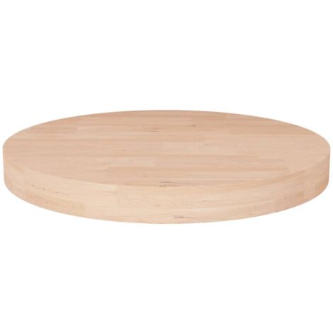 vidaXL Runde Tischplatte Ø40x4 cm Unbehandeltes Massivholz Eiche