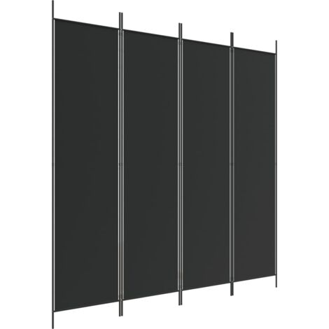 4-tlg. Paravent Schwarz 200x200 cm Stoff vidaXL