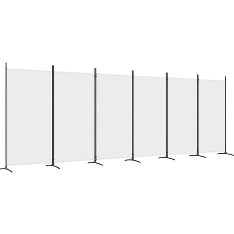 vidaXL 6-Panel Room Divider White 520x180 cm Fabric