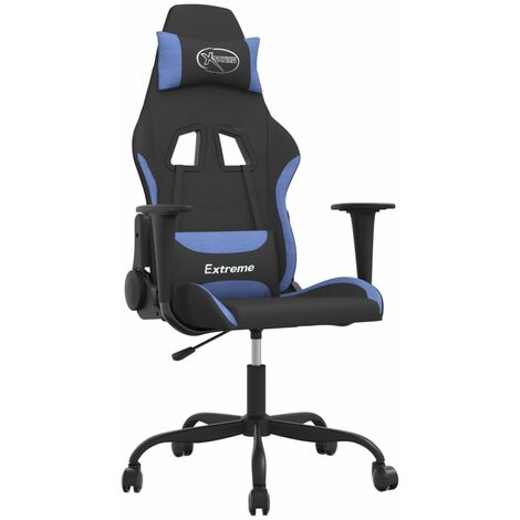 Gaming-Stuhl Schwarz und Blau Stoff vidaXL