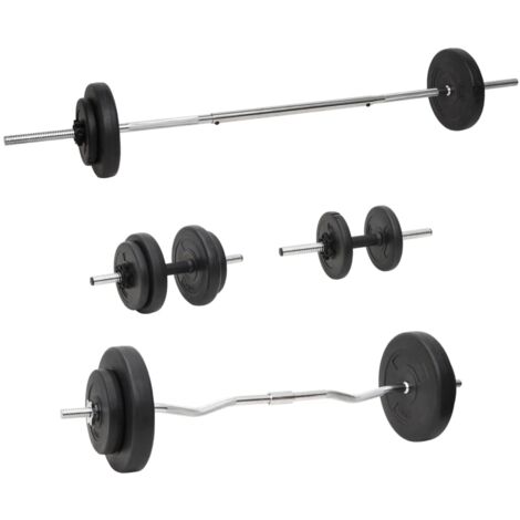Langhantel und Kurzhantel mit Gewichten 60 kg vidaXL