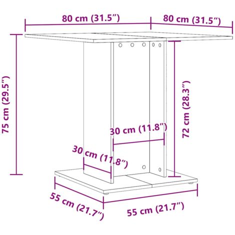 Esstisch Grau Sonoma 80x80x75 cm Holzwerkstoff vidaXL