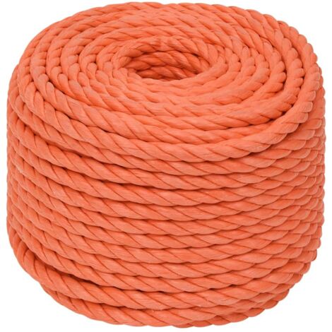 vidaXL Work Rope Orange 10 mm 50 m Polypropylene