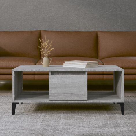 vidaXL Coffee Table Grey Sonoma 90x50x36,5 cm Engineered Wood