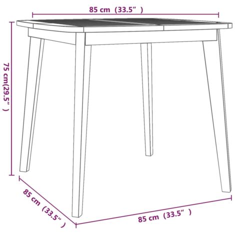 Gartentisch 85x85x75 cm Massivholz Akazie vidaXL