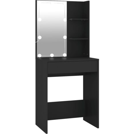Schminktisch mit LED Schwarz 60x40x140 cm vidaXL