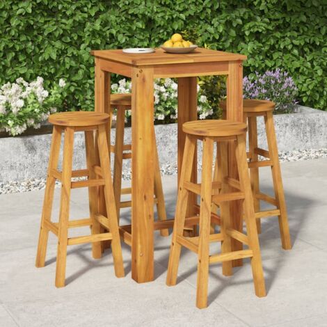 5-tlg. Gartenbar-Set Massivholz Akazie vidaXL