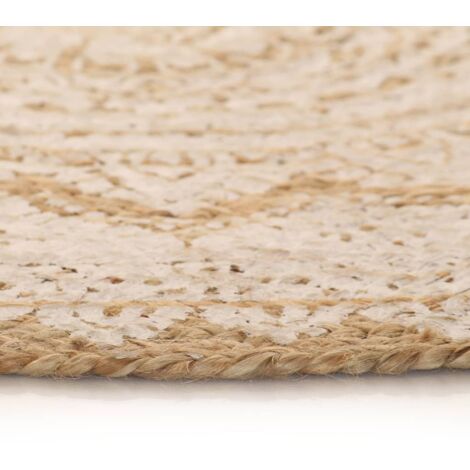 Teppich Jute Geflochten Bedruckt  90 cm Rund vidaXL