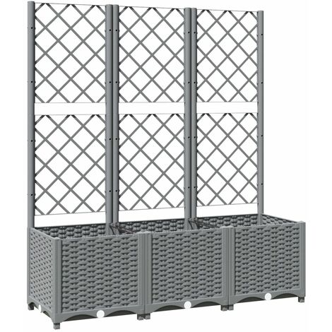 Kasten mit Gitter Grau 120x40x136 cm PP