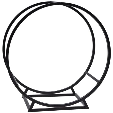 Brennholzständer Rund 50x25x51,5 cm Schwarz ProGarden