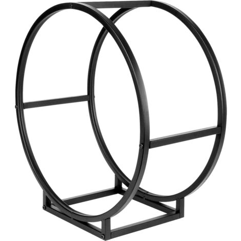 Brennholzständer Rund 50x25x51,5 cm Schwarz ProGarden