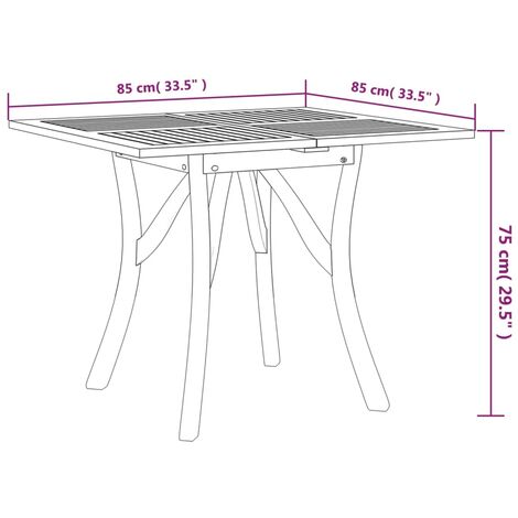 Gartentisch 85x85x75 cm Massivholz Akazie vidaXL
