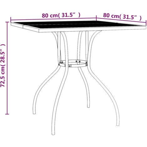 Gartentisch Anthrazit 80x80x72,5 cm Stahlgeflecht vidaXL
