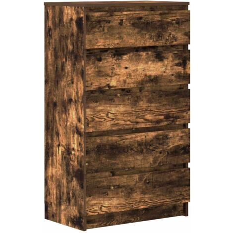 Schubladenschrank Räuchereiche 60x36x103 cm Holzwerkstoff vidaXL