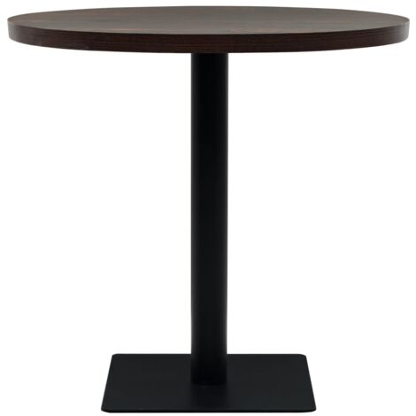Bistrotisch MDF und Stahl Rund 80×75 cm Dunkle Esche vidaXL