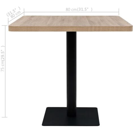 Bistrotisch MDF und Stahl Quadratisch 80x80x75 cm Eichenoptik vidaXL