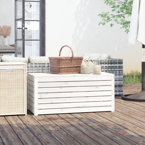 Gartenbox Weiß 101x50,5x46,5 cm Massivholz Kiefer vidaXL (1/5)