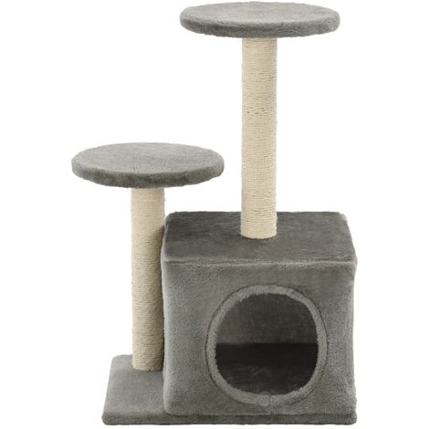 Katzenbaum mit Sisal-Kratzsäulen 60 cm Grau vidaXL