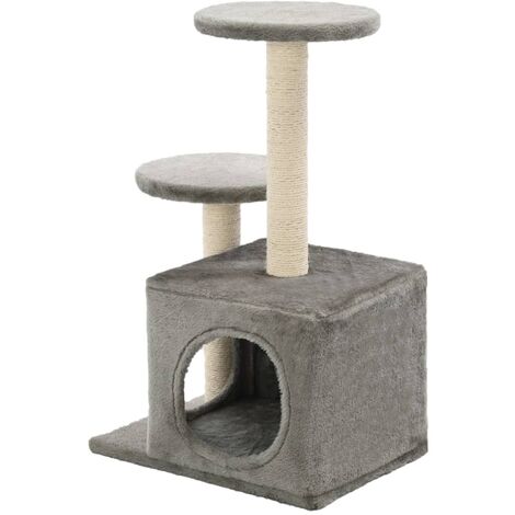 Katzenbaum mit Sisal-Kratzsäulen 60 cm Grau vidaXL
