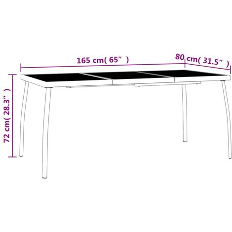 Gartentisch Anthrazit 165x80x72 cm Stahlgitter vidaXL