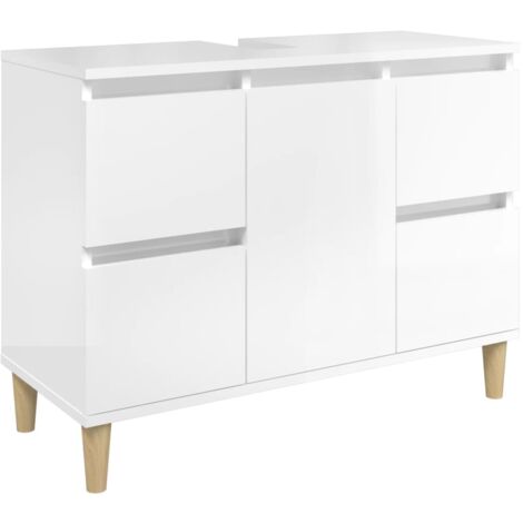 Waschbeckenunterschrank Hochglanz-Weiß 80x33x60cm Holzwerkstoff vidaXL